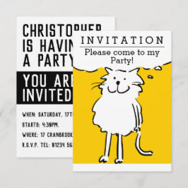 Fun Cat Design Party Einladung