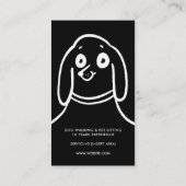 Fun Cat Hund Handgezogene Schwarz-weiße Haustiere Visitenkarte (Rückseite)