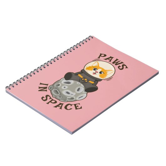 Fun Cat in space Cat Astronaut Cosmic animal Moon Notizblock (Linke Seite)