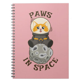 Fun Cat in space Cat Astronaut Cosmic animal Moon Notizblock
