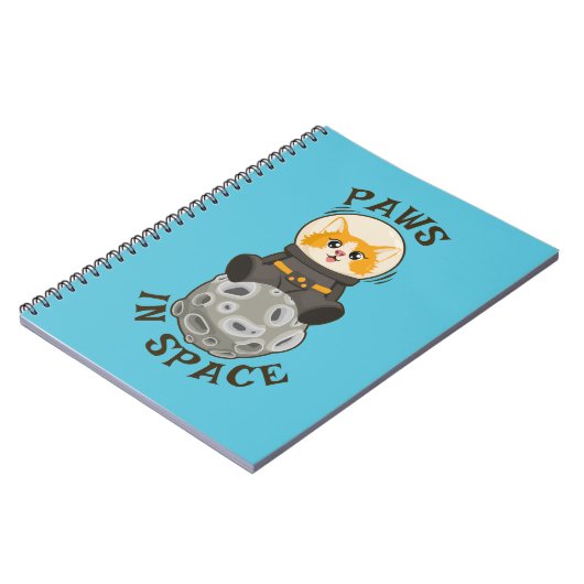 Fun Cat in space Cat Astronaut Cosmic animal Moon Notizblock (Linke Seite)