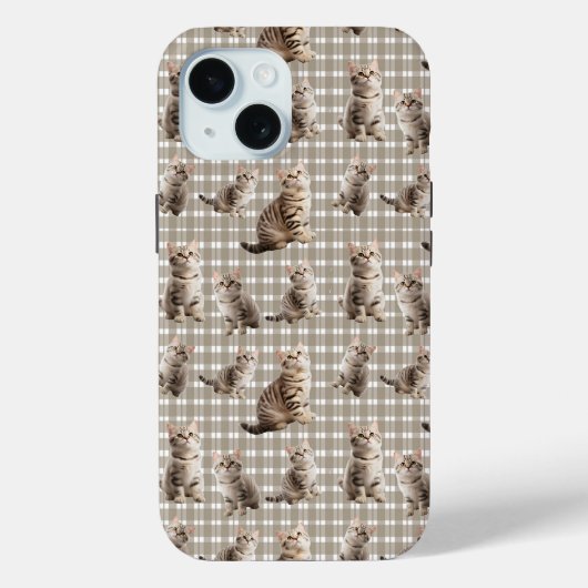 Fun Cat iPhone 15 Phone Case (Rückseite)