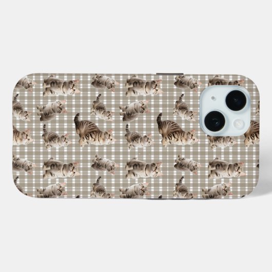 Fun Cat iPhone 15 Phone Case (Rückseite (Horizontal))