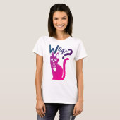 Fun Cat Joke Minimal Magenta Gradient Cartoon T-Shirt (Vorne ganz)