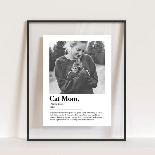 Fun Cat Mama Funny Dictionary Definition mit Foto Acrylschild