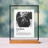 Fun Cat Mama Funny Dictionary Definition mit Foto Acrylschild (Neutral)