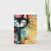 Fun Cat Moderner Stil Geburtstag Karte (Vorderseite)