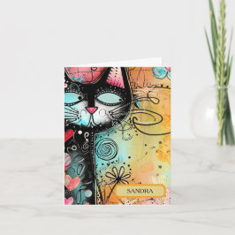 Fun Cat Moderner Stil Geburtstag Karte