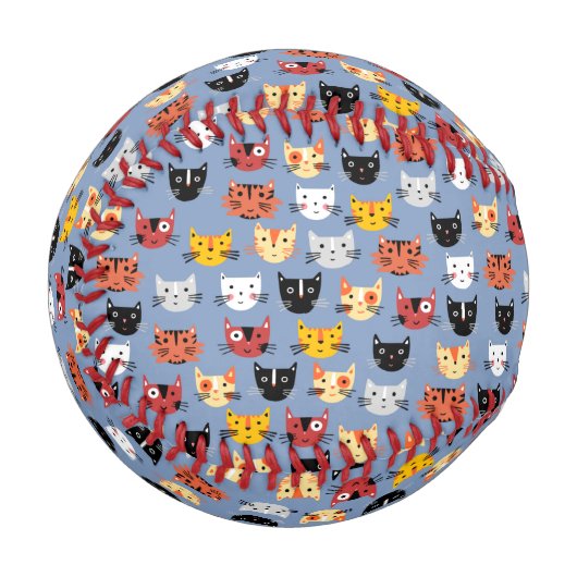 Fun Cat Pattern Baseball (Vorderseite Links)