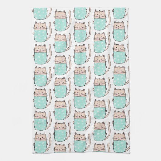 Fun Cat Pattern Geschirrtuch (Vertikal)