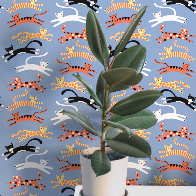 Fun Cat Pattern Tapete (Fun kitty cat wallpaper for animal lovers)