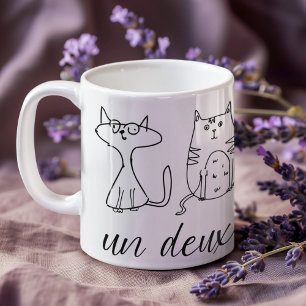 Fun Cat Person Un Deux Trois Kaffeetasse