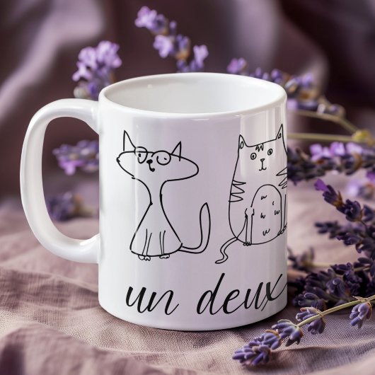 Fun Cat Person Un Deux Trois Kaffeetasse