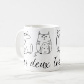 Fun Cat Person Un Deux Trois Kaffeetasse (Vorderseite Links)
