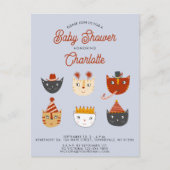 Fun Cat Personalisiert Baby Dusche Einladung Postkarte (Vorderseite)