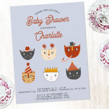Fun Cat Personalisiert Baby Dusche Einladung