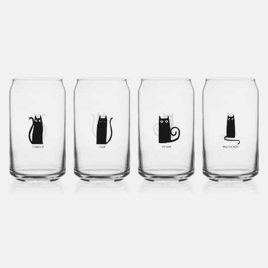 Fun Cat Personalisiert einzigartig Dosenglas (Hinten)