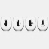 Fun Cat Personalisiert einzigartig Weinglas Ohne Stiel (Hinten)