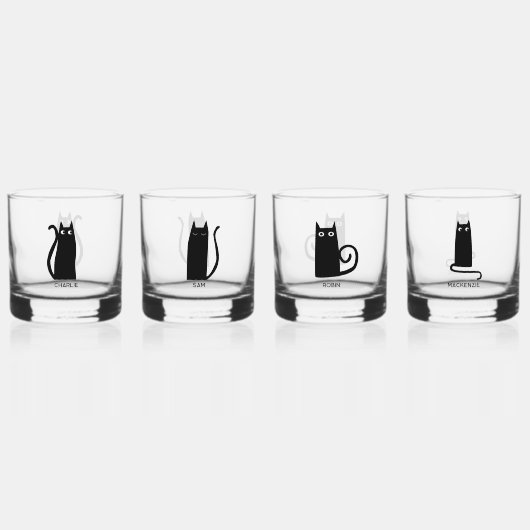Fun Cat Personalisiert einzigartig Whiskyglas (Vorderseite)