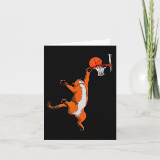 Fun Cat Playing Basketball Sport Katze Basketball Karte (Vorderseite)