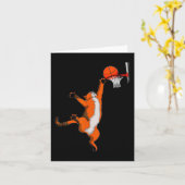 Fun Cat Playing Basketball Sport Katze Basketball Karte (Gelbe Blume)