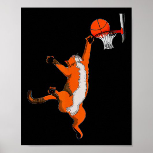 Fun Cat Playing Basketball Sport Katze Basketball  Poster (Vorne)
