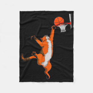 Fun Cat Playing Bysketbyll Sportkatze Bysketbyll L Fleecedecke