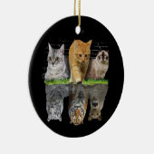 Fun Cat Reflection Geschenkidee Keramik Ornament (Rechts)