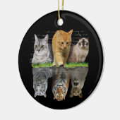 Fun Cat Reflection Geschenkidee Keramik Ornament (Links)
