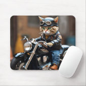 Fun Cat Riding Motorrad Maus Pad Mousepad (Mit Mouse)