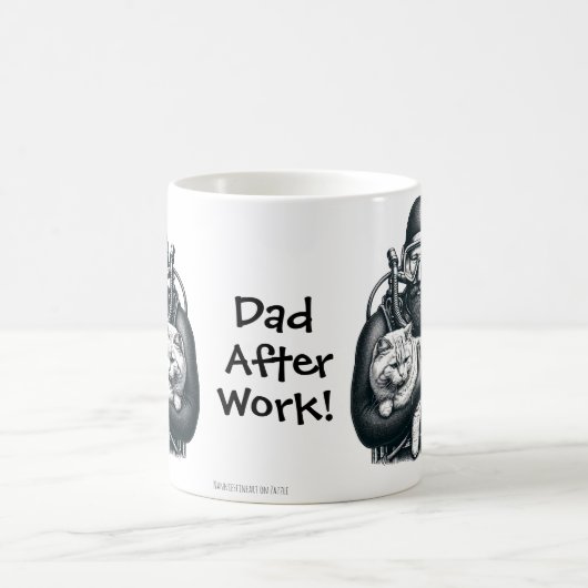 Fun Cat Vater Scuba Diver Personalisieren Kaffeetasse (Mittel)