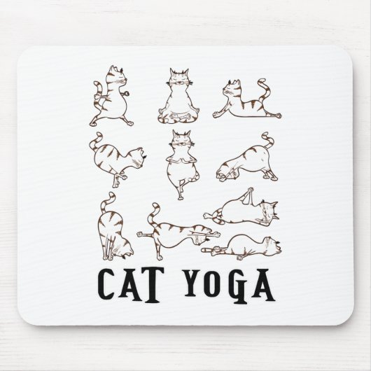 Fun Cat Yoga Geschenk T Shirt Mousepad (Vorne)