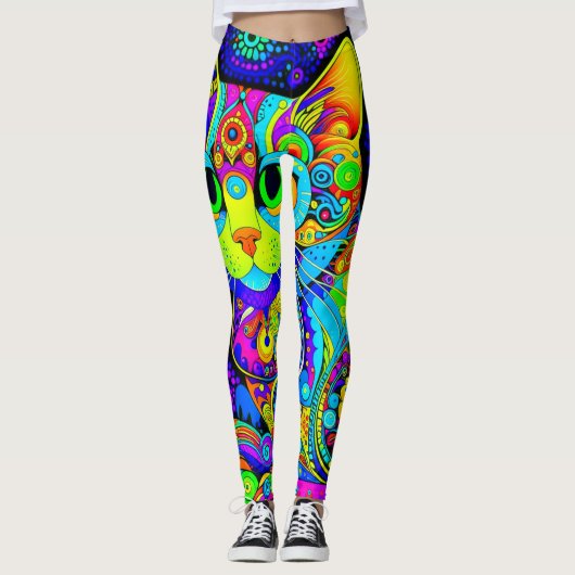 Fun Catnip Stoned Tomcat All-Over-Print Leggings (Vorderseite)