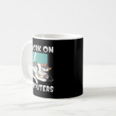Fun Cats and Computers Halloween Kitty for pet lov Kaffeetasse (Vorderseite Links)