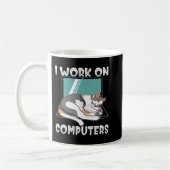 Fun Cats and Computers Halloween Kitty for pet lov Kaffeetasse (Links)