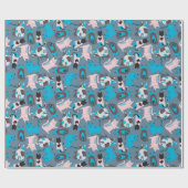 Fun Cats auf blau Geschenkpapier (Flach)
