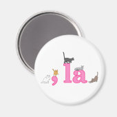 Fun Cats für Kamala Harris Pink Comma La Magnet (Vorderseite/Rückseite)