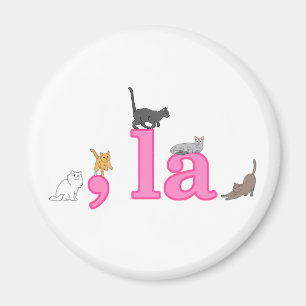Fun Cats für Kamala Harris Pink Comma La Magnet