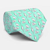 Fun cats pattern hand drawn teal krawatte (Gerollt)