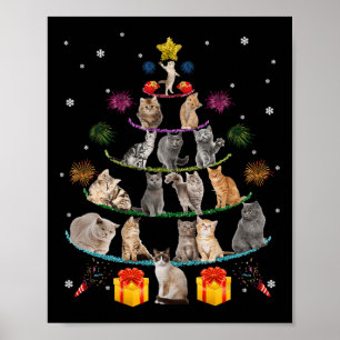 Fun Cats Weihnachtsbaum Meowy Xmas Katzen Tree Lig Poster