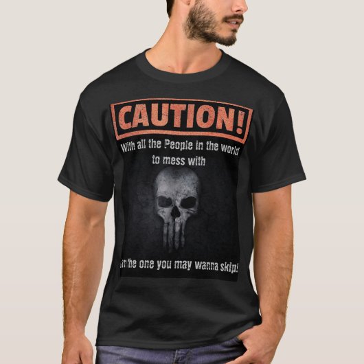 Fun Cauce mit grauem Skull-Hintergrund T-Shirt (Vorderseite)