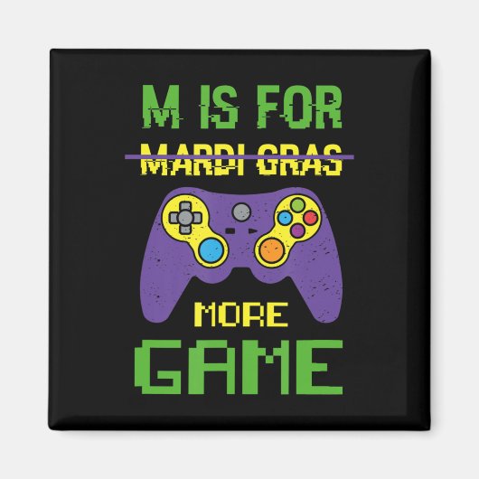 Fun Celebrate Mardi Gras Video Game Controller Gam Magnet (Vorne)