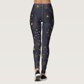 Fun Celestial Doodles Galaxy Muster Schwarz Leggings (Rückseite)