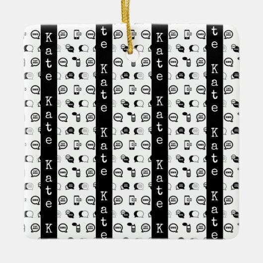 Fun Cell Phone Text Messaging-Muster INDIVIDUELLE  Keramikornament (Vorderseite)