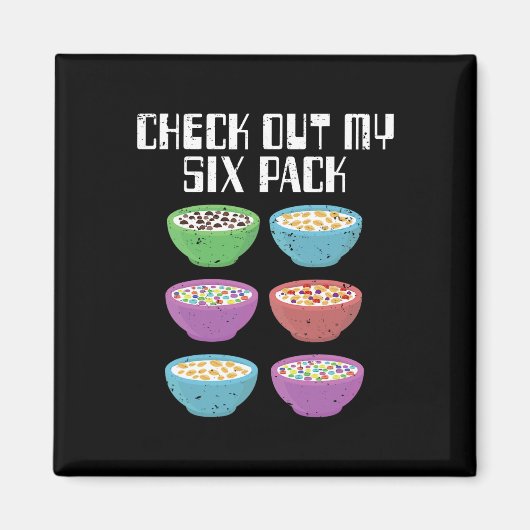 Fun Cereal Gym Breakfast Bowls Six Pack Workout Bo Magnet (Vorne)