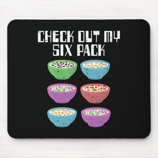 Fun Cereal Gym Breakfast Bowls Six Pack Workout Bo Mousepad (Vorne)
