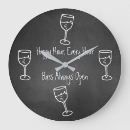 Fun Chalkboard Bar Wall Clock Große Wanduhr