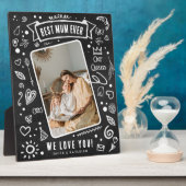 Fun Chalkboard Doodle Foto Beste Mutter je Fotoplatte (Seite)