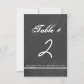 Fun Chalkboard Look Wedding Tischnummer Card (Rückseite)