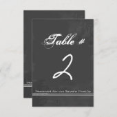 Fun Chalkboard Look Wedding Tischnummer Card (Vorne/Hinten)